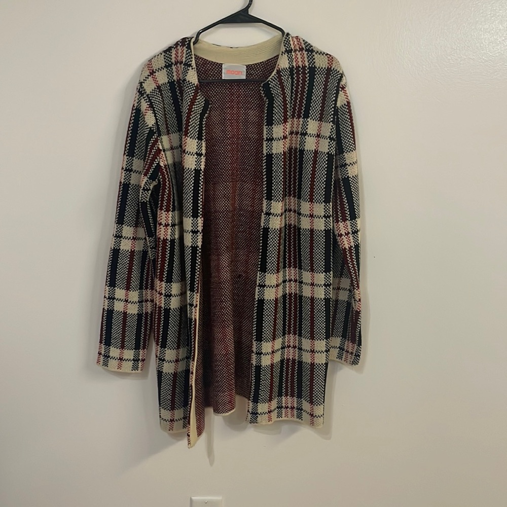 Plaid knit sweater/jacket